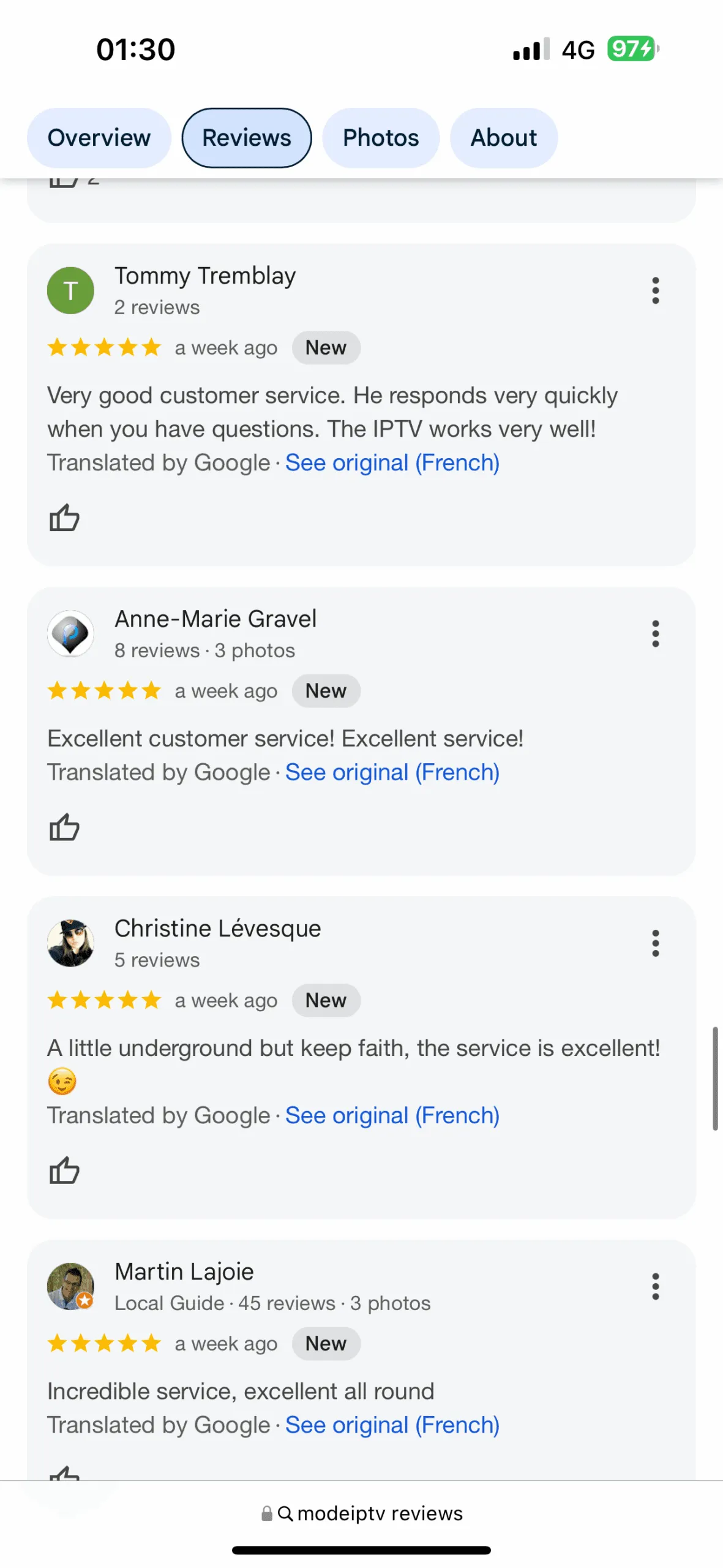 Preuve client IPTV